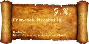 Francsek Mirabella névjegykártya