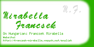 mirabella francsek business card